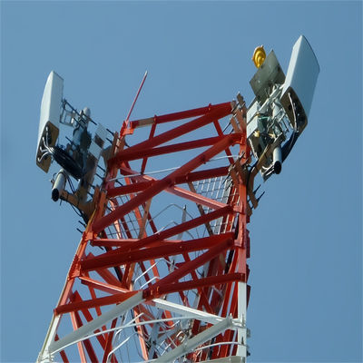 Torre de acero galvanizado de 3 patas de acero angular de mástil único Torre de antena de comunicación