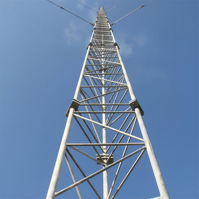 Torre de alambre galvanizado de acero tubular para telecomunicaciones para 5G 4G 3G