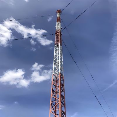 Gsm 20 25m 30M Torre de alambre de alambre triangular con mástil de acero enrejado
