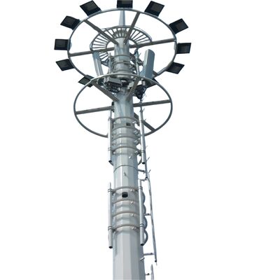 15 20 30 45 antena monopolar de la estación base de 5G Wifi galvanizada en inmersión caliente de la torre de telecomunicaciones monopolar