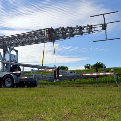 Torre de rejilla telescópica 15-30M Acero galvanizado Camión de comunicación montado Antena 40M/S Resistente al viento