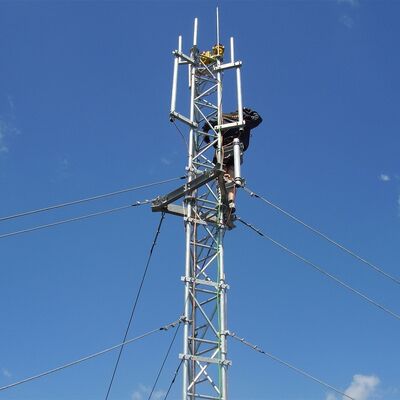 15m-40m Hot Dip Galvanized Guyed Wire Tower for Railway GSM-R Communication & Track Monitoring