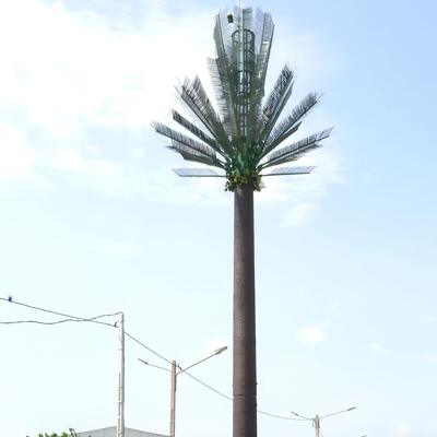 13 19 25M Área de Parque Árbol Biónico Torre de Telecomunicaciones Satelital 5G 4G de Acero Camuflado Autoportante para Exteriores
