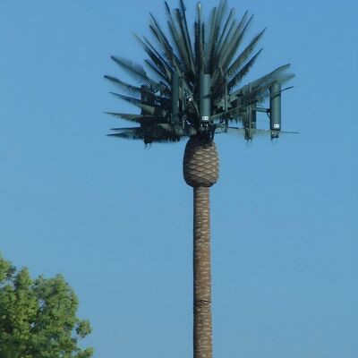 Torre de comunicación de árboles biónicos Acero galvanizado 25m 5G señal Áreas escénicas Diseño paisajístico