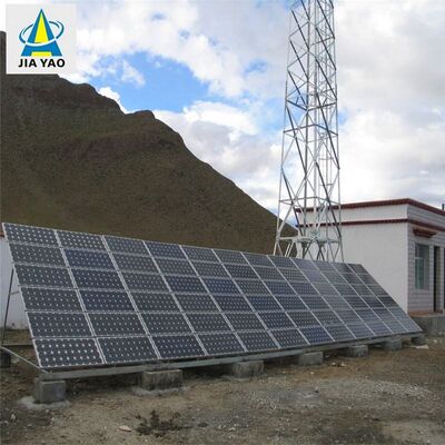 15 22 38M 4 Patas Angular Off-Grid Torre de telecomunicaciones de celosía solar con acero galvanizado y respaldo de batería para comunicación de emergencia