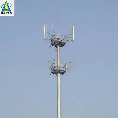 Torre de comunicación monopolar de acero de intemperie de los 28M para la cobertura de señal