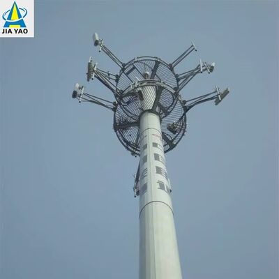 Custom Hot-dip Galvanized Monopole Telecom Tower Platform For Antenna Expansion Project
