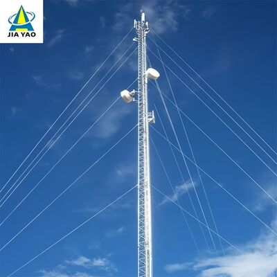 33 Torre arriostrada adaptable de viento fuerte de 60M rentable para cobertura de banda ancha rural