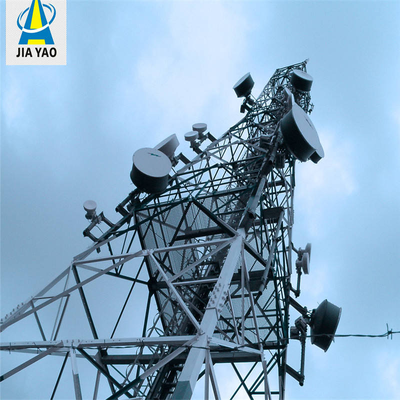 Transmisión de señal Torre de telefonía móvil de radio de comunicaciones de acero angular de 4 patas para telecomunicaciones