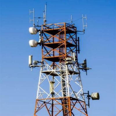 4 piernas Ángulo de acero de hierro de auto-apoyo de la red de telecomunicaciones torre y Internet ISP inalámbrico 5G torre de antena