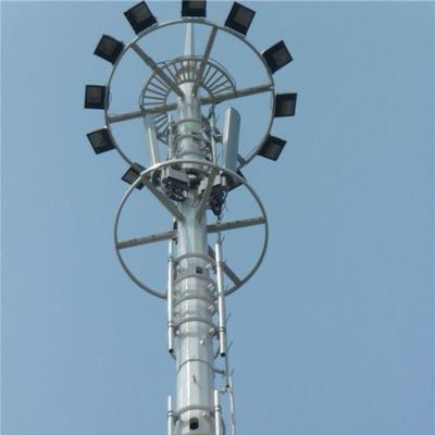 Monopolio de la torre 25 metros 30 40M 50M señal de antena de radio celda de acero galvanizado Monopolio de la torre