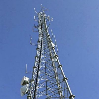 10 - 60M Torre de acero tubular galvanizado señal wifi Bts Televisores 3 piernas Torre de acero tubular