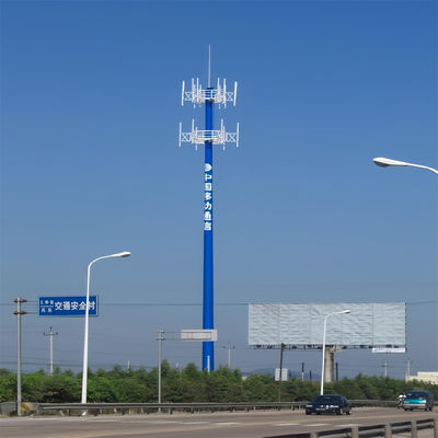 Antenna celular Telecom Hot Dip Galvanized Monopole Torre 10 -60 M