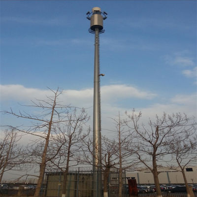 25M 30M 40M 45M Antenna de radio de señal de acero galvanizado tubo único poste de la estación base de comunicación torre monopólico