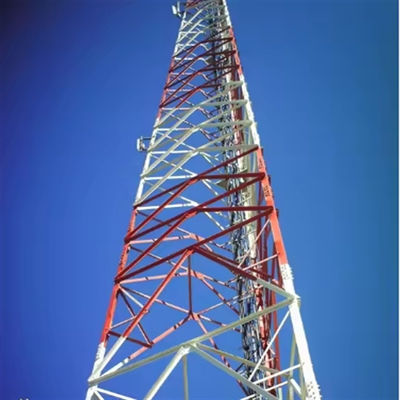 Torre de acero galvanizado de 3 patas de acero angular de mástil único Torre de antena de comunicación