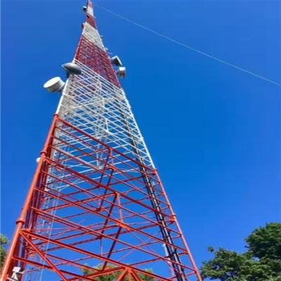 Torre de acero tubular de 3 patas con mástil de antena de televisión 175M- 300M