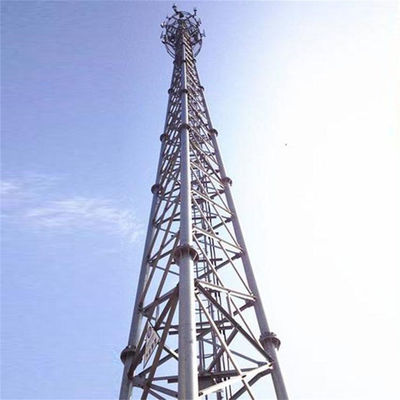 Acero redondo Comunicación teléfono móvil torre de rejilla autoportante antena tubular mástil 3 piernas