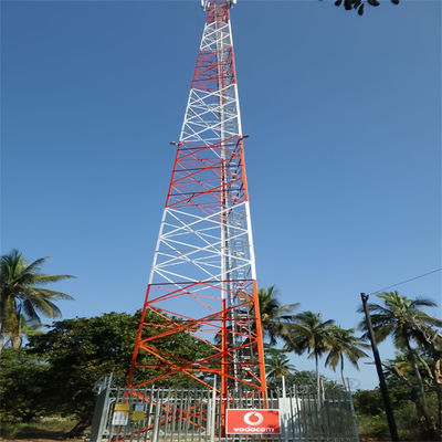Torre de acero angular de 3 patas de 30 a 80 m de mástil galvanizado de telecomunicaciones