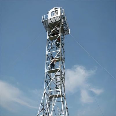 Torre de vigilancia galvanizada en caliente de 4 patas Torre de vigilancia de fuego de acero angular