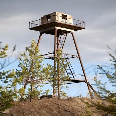 Torre de observación Plataforma de acero angular de rejilla Torre de fuego de bosque de montaña