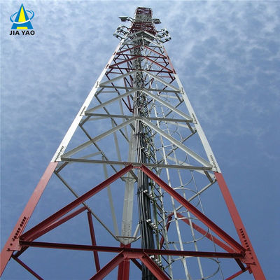 Torre de rejilla de pie libre de tres patas con ángulo de 60 grados de acero Telecom galvanizado torre de acero