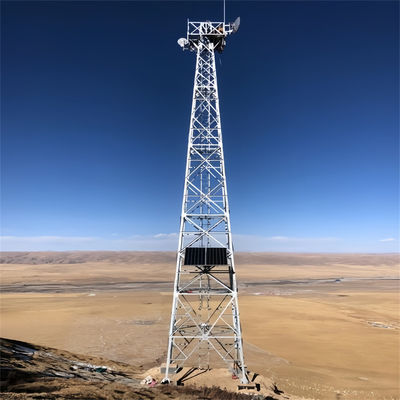 Venta de una torre de celdas de acero de red autónoma de microondas, radio Wifi, telecomunicaciones de 4 patas y mástil de red.