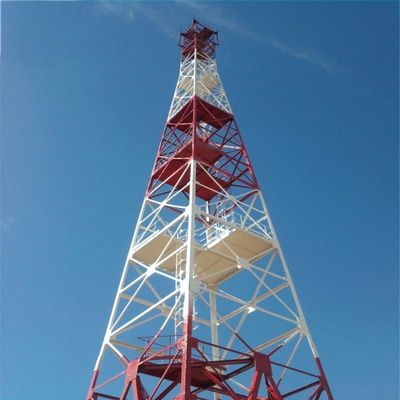 Torre de acero de celda Telecomunicación teléfono celular por satélite Sitio celular de teléfono celular de 4 patas Torre celular