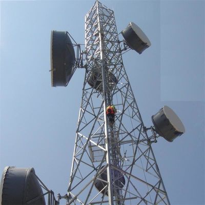 Torre de telecomunicaciones móviles angular de acero de 72 m 4 piernas ASTM A36 A572 Gr50