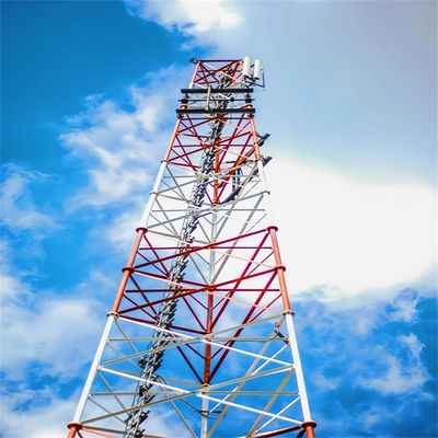 3 Piernas Tubo de Piernas Tubo de acero autoportante galvanizado por sumersión en caliente Telecomunicación Torre de células de comunicación