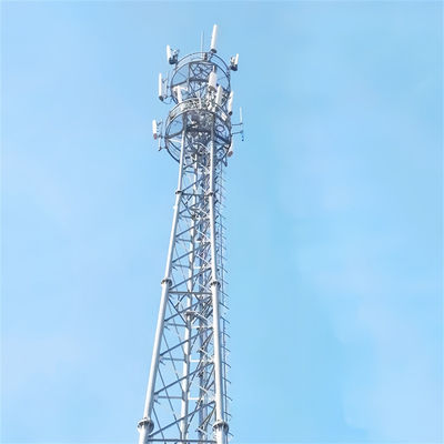 Autoportante Televisión digital galvanizada en caliente Receptor celular Radio Telecomunicaciones Wifi Antenna Triangular Torre de mástil de acero