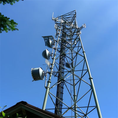 Autoportante Televisión digital galvanizada en caliente Receptor celular Radio Telecomunicaciones Wifi Antenna Triangular Torre de mástil de acero