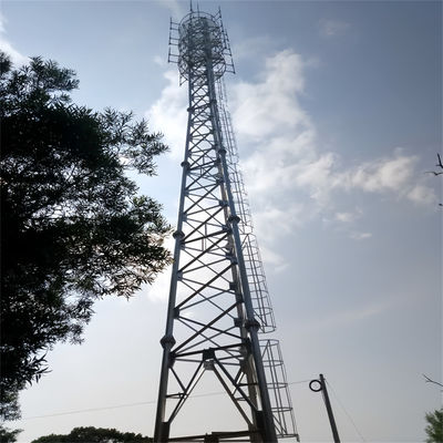 Torre de acero tubular galvanizado de 3 patas de red torre de antena de telecomunicaciones