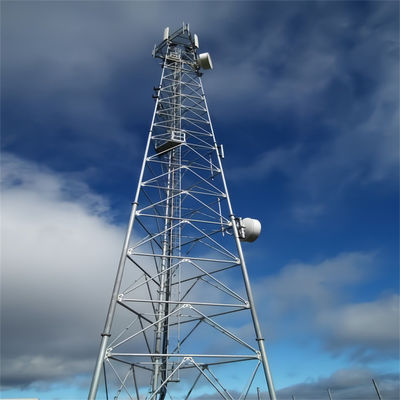 Acero redondo Comunicación teléfono móvil torre de rejilla autoportante antena tubular mástil 3 piernas