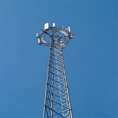 Torre de acero tubular de 3 patas de hierro con perno 20 - 65 metros de mástil