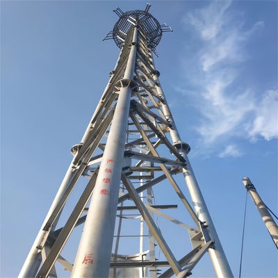 Triangular Telecom Tubular Autoportante Antenna Mast HDG 3 Piernas de acero Torre de rejilla