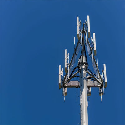 20m-50m Antena de soporte automático Mast Hot Dip Galvanizado Monopolio de alto mástil