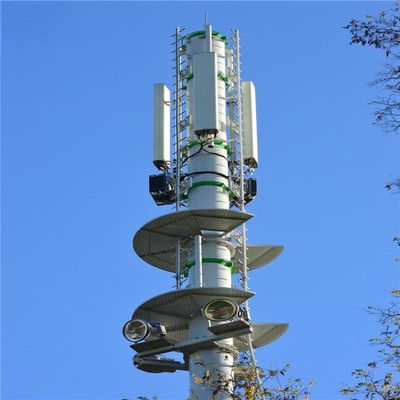 4g 5g inalámbrico de microondas Monopolio de telecomunicaciones Torre con flanco 5m 12m 36m 45m 55m metros