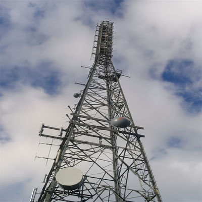 Diseño de mástil triangular con soporte de telecomunicaciones torre de alambre galvanizado red de acero galvanizado tubular
