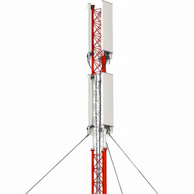 Tela de acero galvanizado de radio tubulado antena de celda guiada torre mástil ASTMA123
