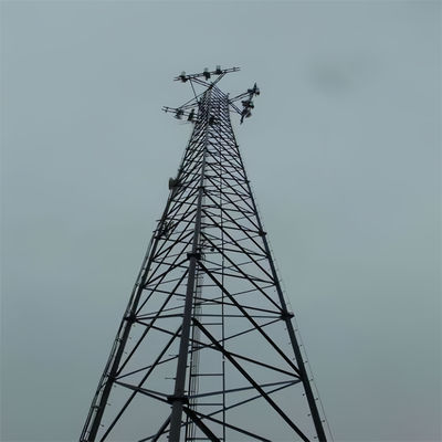 Tela de acero galvanizado de radio tubulado antena de celda guiada torre mástil ASTMA123