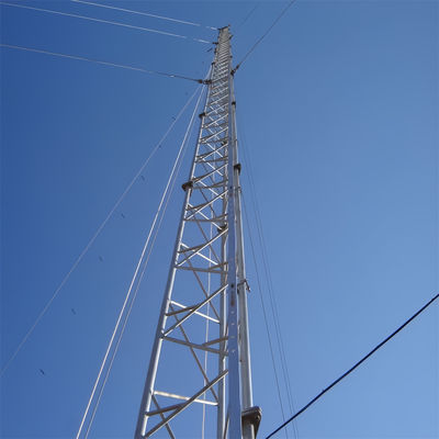 Tela de acero galvanizado de radio tubulado antena de celda guiada torre mástil ASTMA123