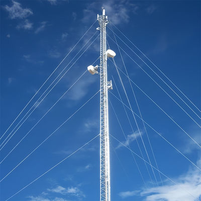 Gsm 20 25m 30M Torre de alambre de alambre triangular con mástil de acero enrejado