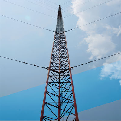 Gsm 20 25m 30M Torre de alambre de alambre triangular con mástil de acero enrejado