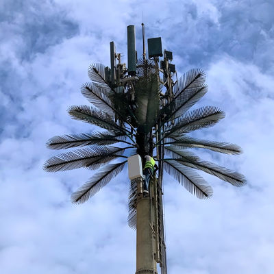 GSM galvanizado móvil biónico de palma de la torre de la antena de un solo polo 5g torre de camuflaje