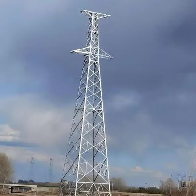 110 Kv Torre Galvanizado Gran línea de energía de flancos Torres de línea de transmisión de tubo único Torre monopólico