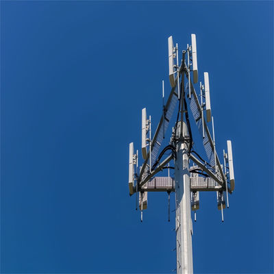 Antenna celular Telecom Hot Dip Galvanized Monopole Torre 10 -60 M