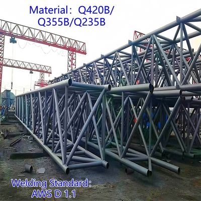 Torre de telecomunicaciones de tres tubos de acero al carbono de 33 m para señal LTE en zonas rurales, resistente al viento