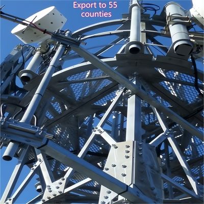 Torre angular de acero de 3 patas Torre de comunicación Q355 Acero 28m Red móvil Regiones costeras resistentes al viento