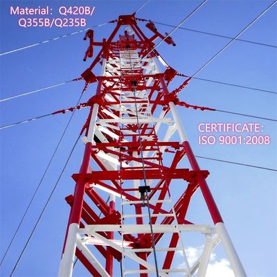 Torre de telefonía celular con cable de sujeción de acero de alta resistencia 35m Red móvil Zonas suburbanas Resistente al viento
