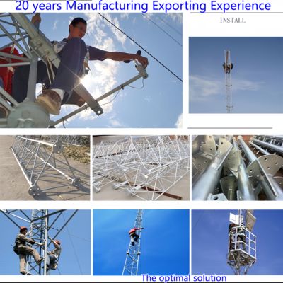 Torre de telefonía celular con cable de sujeción de acero de alta resistencia 35m Red móvil Zonas suburbanas Resistente al viento